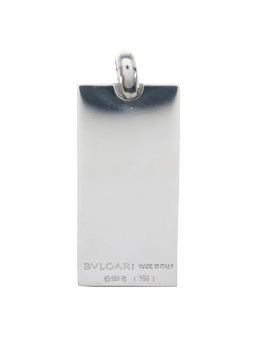 Bvlgari 18k White Gold Ingot Pendant